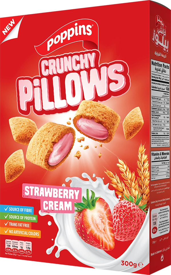 Crunchy Pillows  Strawberry Cream